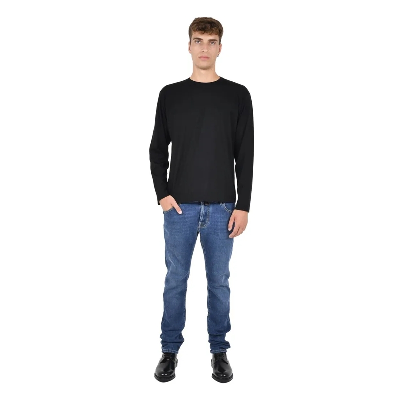 Low Brand Langärmeliges Oberteil Regular-Fit Long-Sleeved Wool Crewneck Black