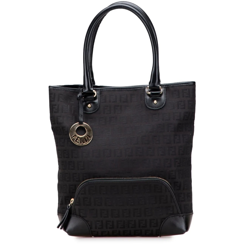 Fendi Shopper Zucchino Canvas Chef Front Pocket Shopping Tote braun