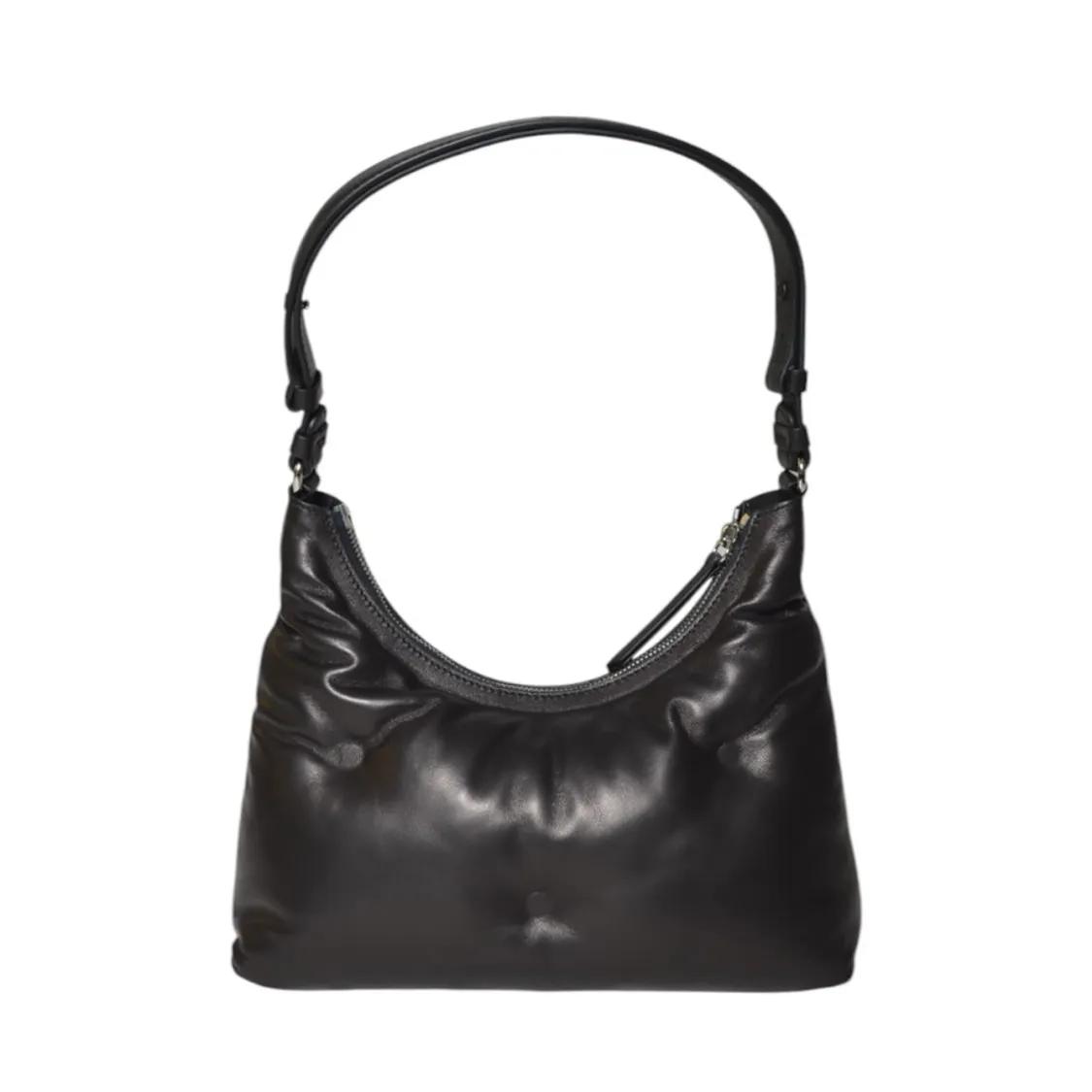 Maison Margiela Hobo bags Glam Slam Hobo Small Black Leather in zwart