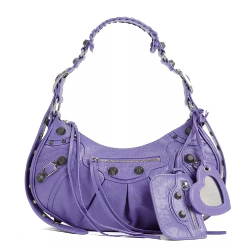 Balenciaga Mauve Leather Le Cagole Shoulder Bag Purple Schoudertas