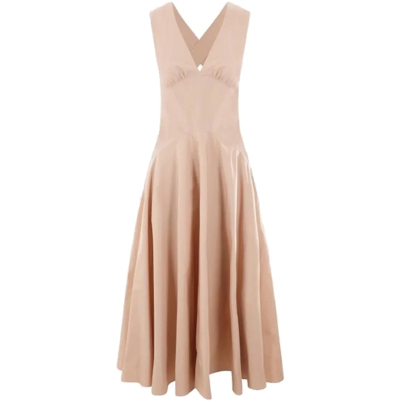 Alaia Midi-jurk Cotton Midi Dress Neutrals