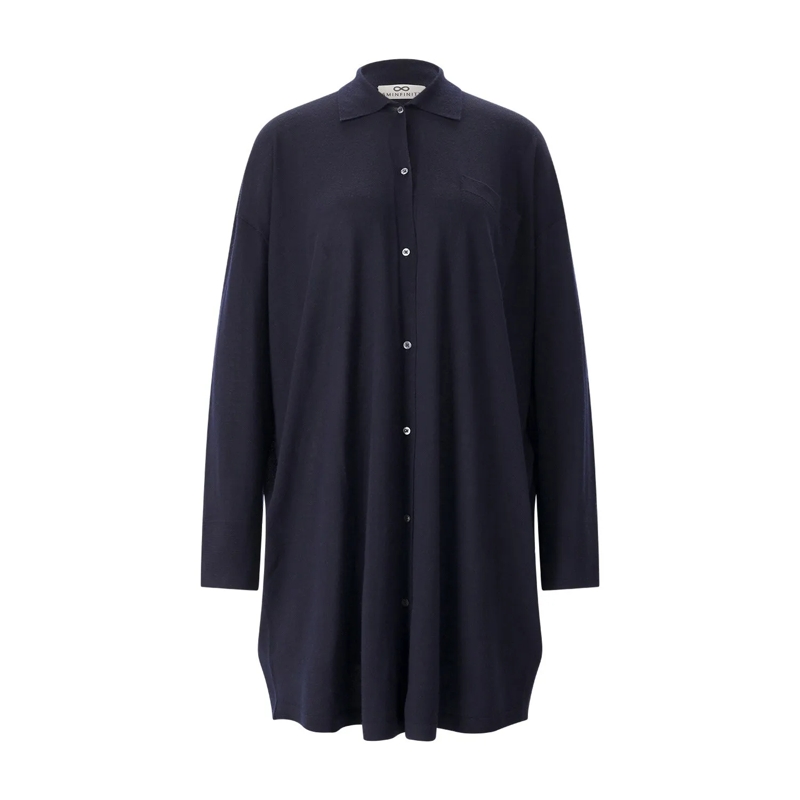 Sminfinity Cardigan Strickjacke aus Merinowolle blau