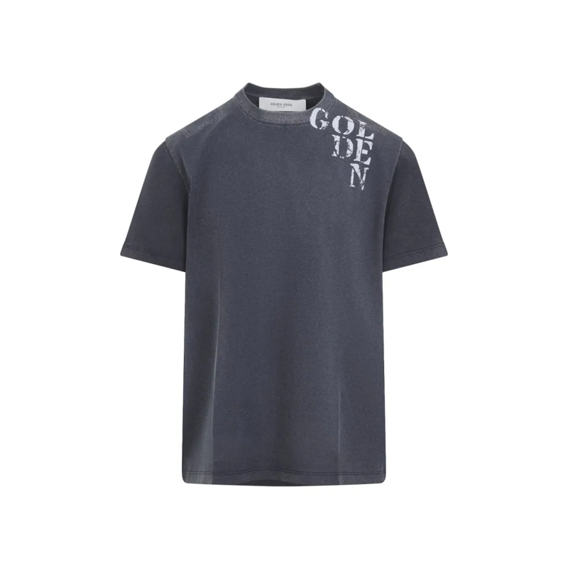 Golden Goose T-shirt Washed Charcoal Grey Cotton T-Shirt Grey
