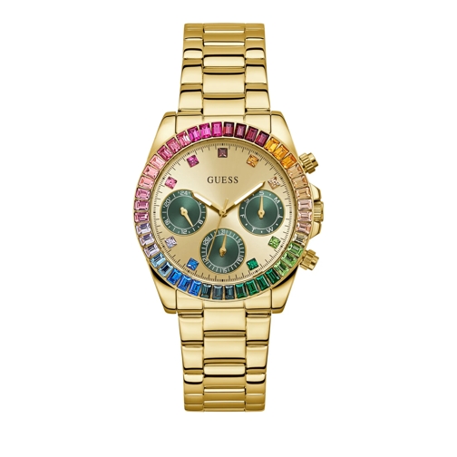 Guess Quartz Horloge Halo Gold Tone