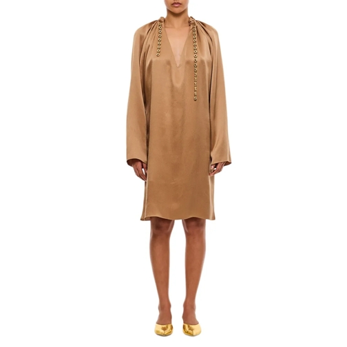 Loewe Robes midi Chain Dress Brown