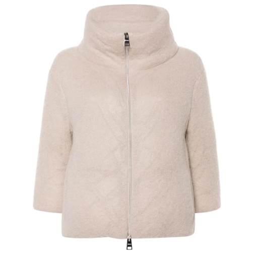 Herno Overgangsjas Beige Knitted Down Jacket Neutrals