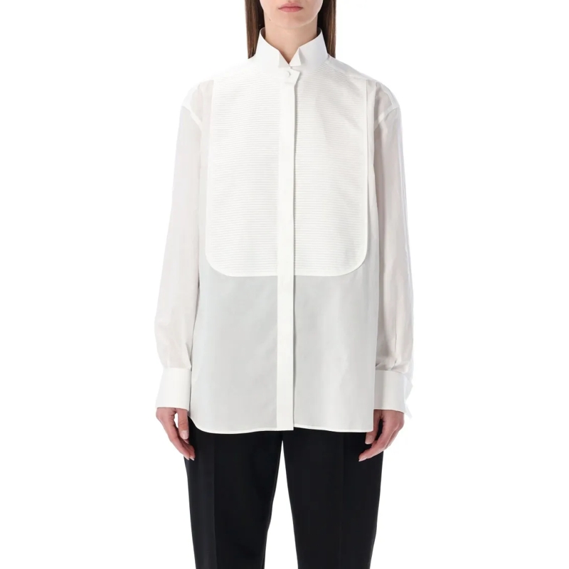 Tom Ford Overhemd Cotton Tuxedo Shirt White