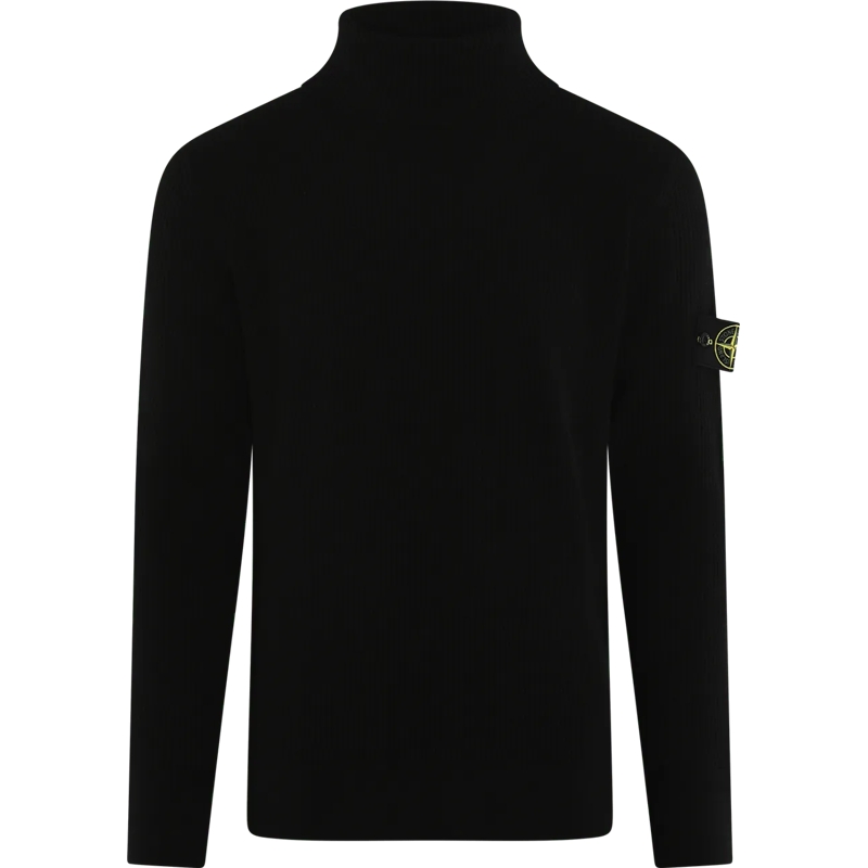Stone Island  Heren TurtleNeck Full Rib Zwart schwarz