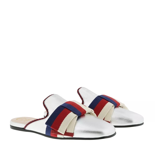 Gucci Slip On Shoes Leather  Silver   Slide