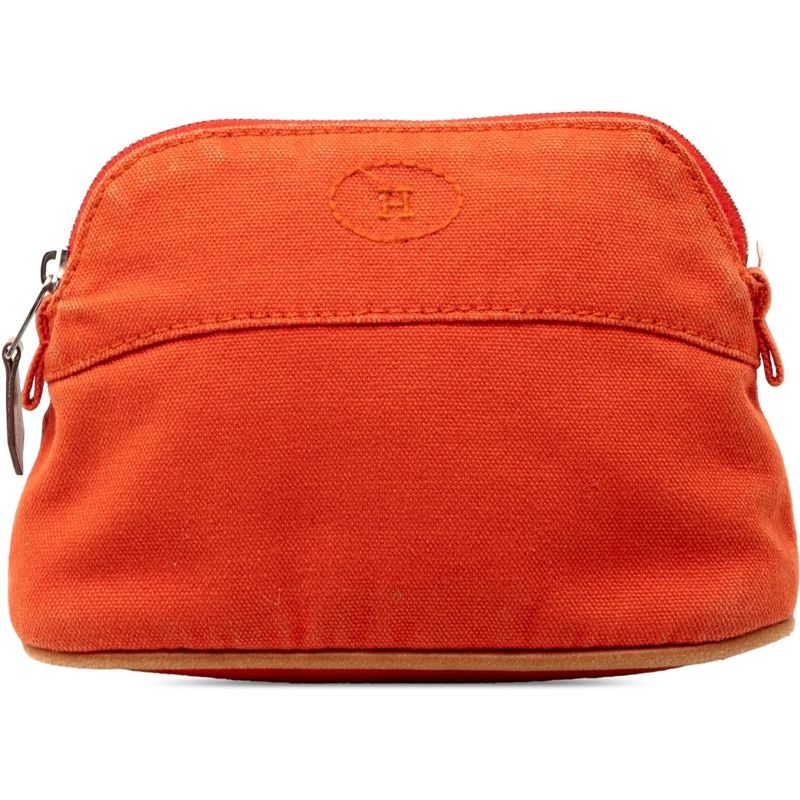 Hermès Nécessaire Mini Toile Bolide Case orange