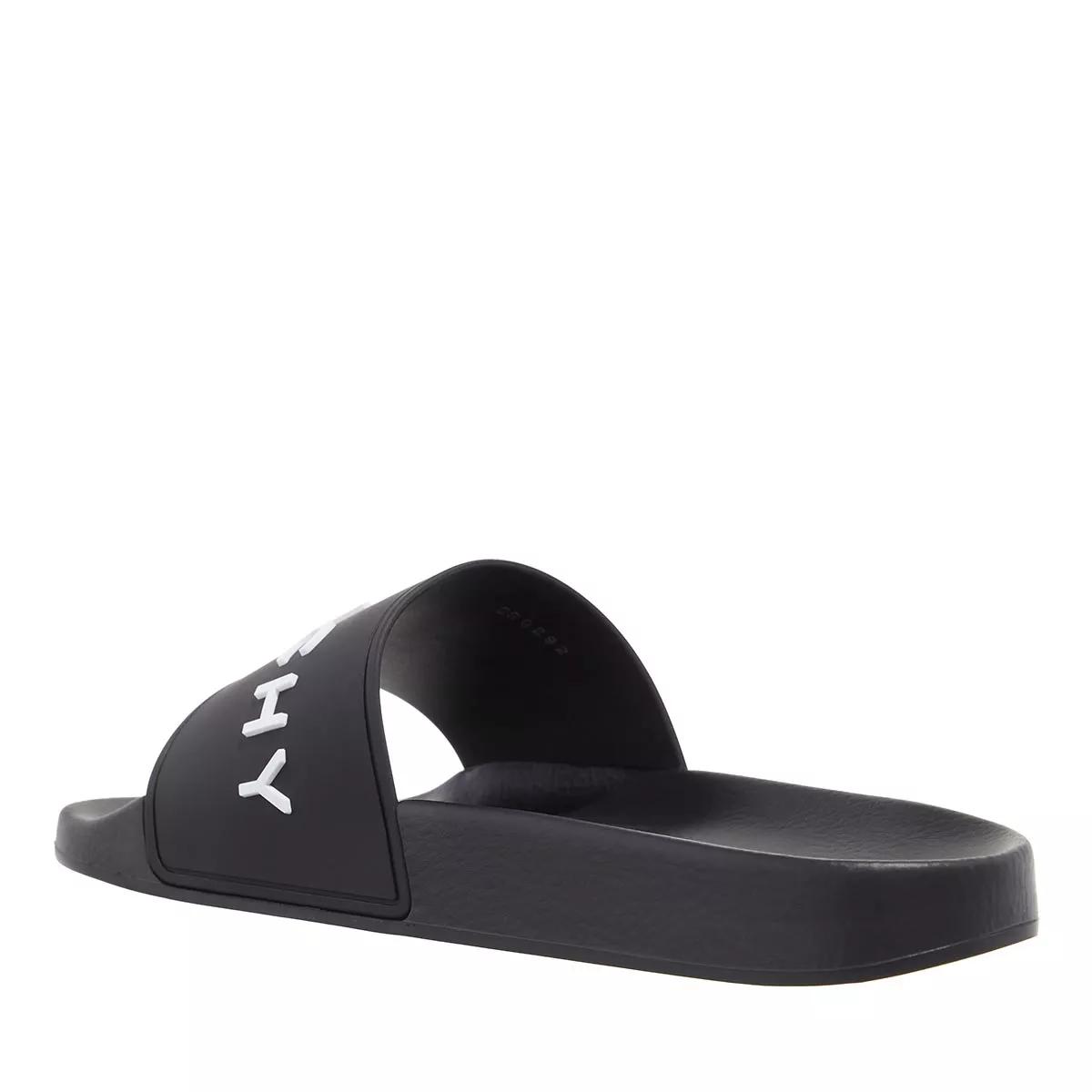 Givenchy Black Shearling Monogram Slippers In 001 Black