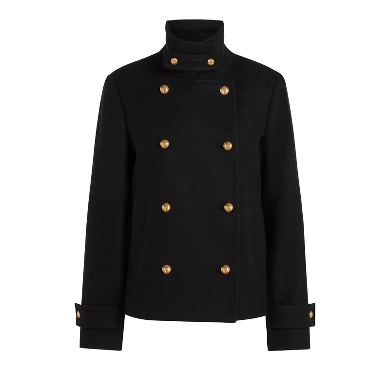 Karl Lagerfeld Daunenjacke Anorak mit Knöpfen schwarz