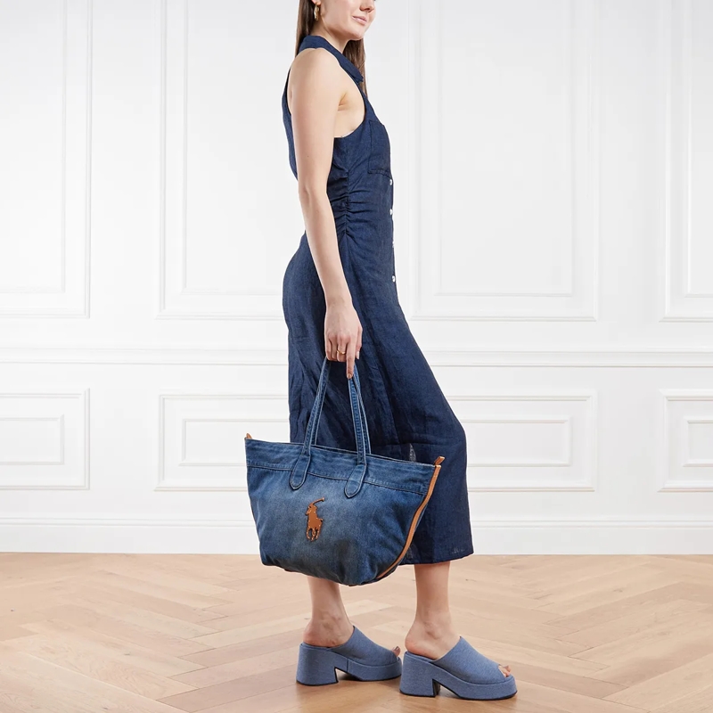 Polo Ralph Lauren Shopper Md Blpt Tte-Tote-Medium Wash(Image 2)