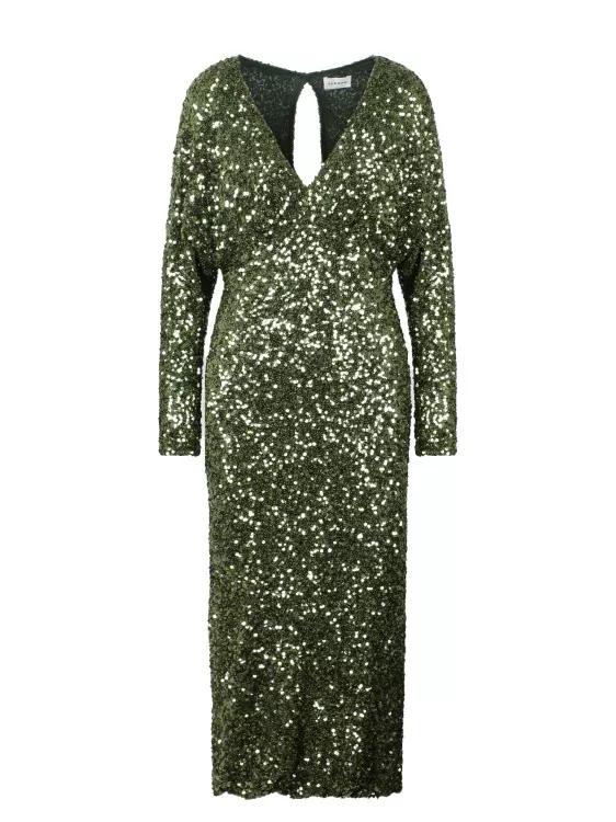 P.A.R.O.S.H. - Full Sequin Long Dress - Größe S - green