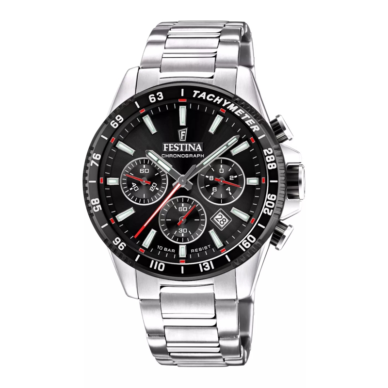Festina Chronograph Timeless Chrono Uhr Silber