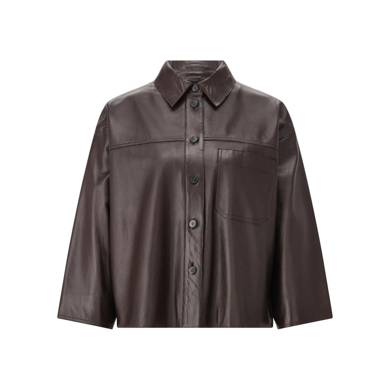 WEEKEND Max Mara Übergangsjacke Lederjacke Stecca braun