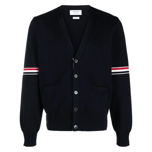 Thom Browne Navy Cotton Cardigan Blue Cardigan