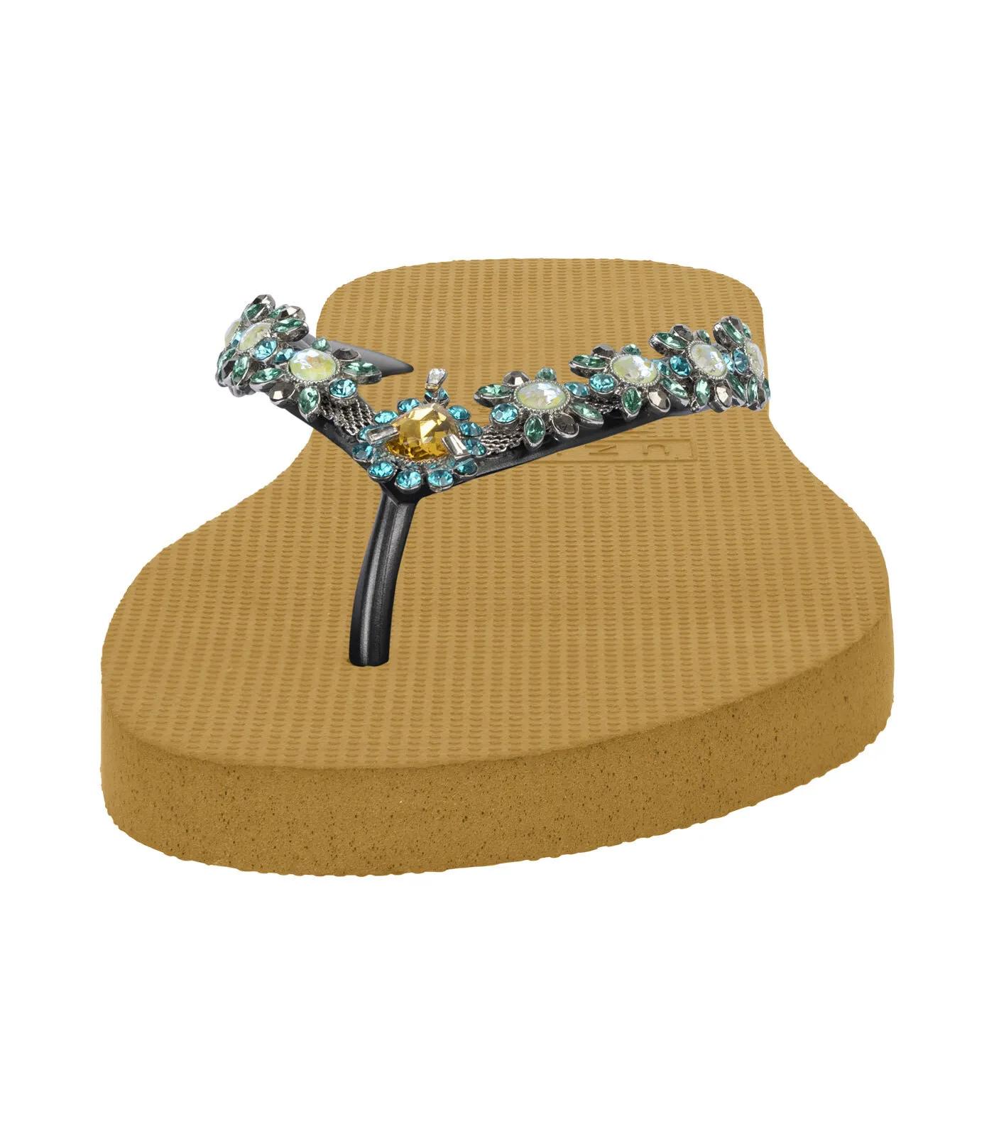 Thumbnail - UZURII Slipper & Pantoletten - platte hausschuhe Dolce Turqoise - Gr. 37,5 (EU) - in Gelb - für Damen