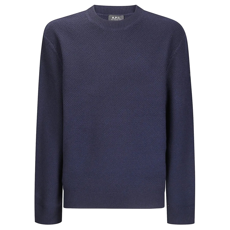 A.P.C. Pull Knitted Crewneck Sweater Blue