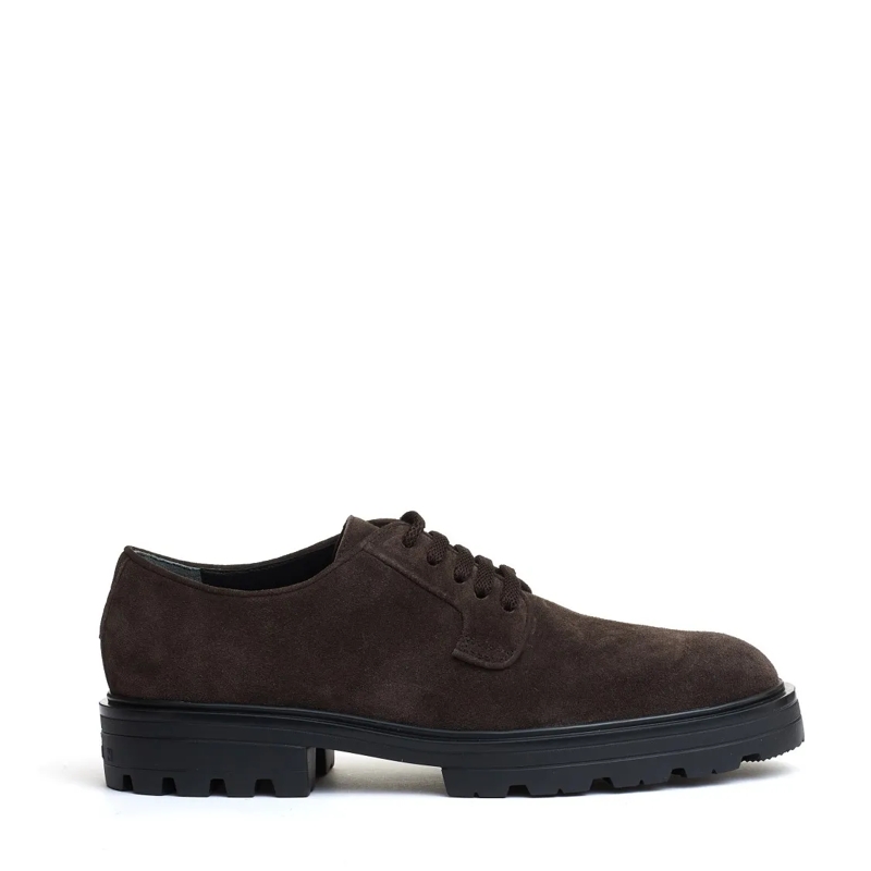 Hogan Schnürschuhe Stringata Marrone Camoscio Carroarmato Brown