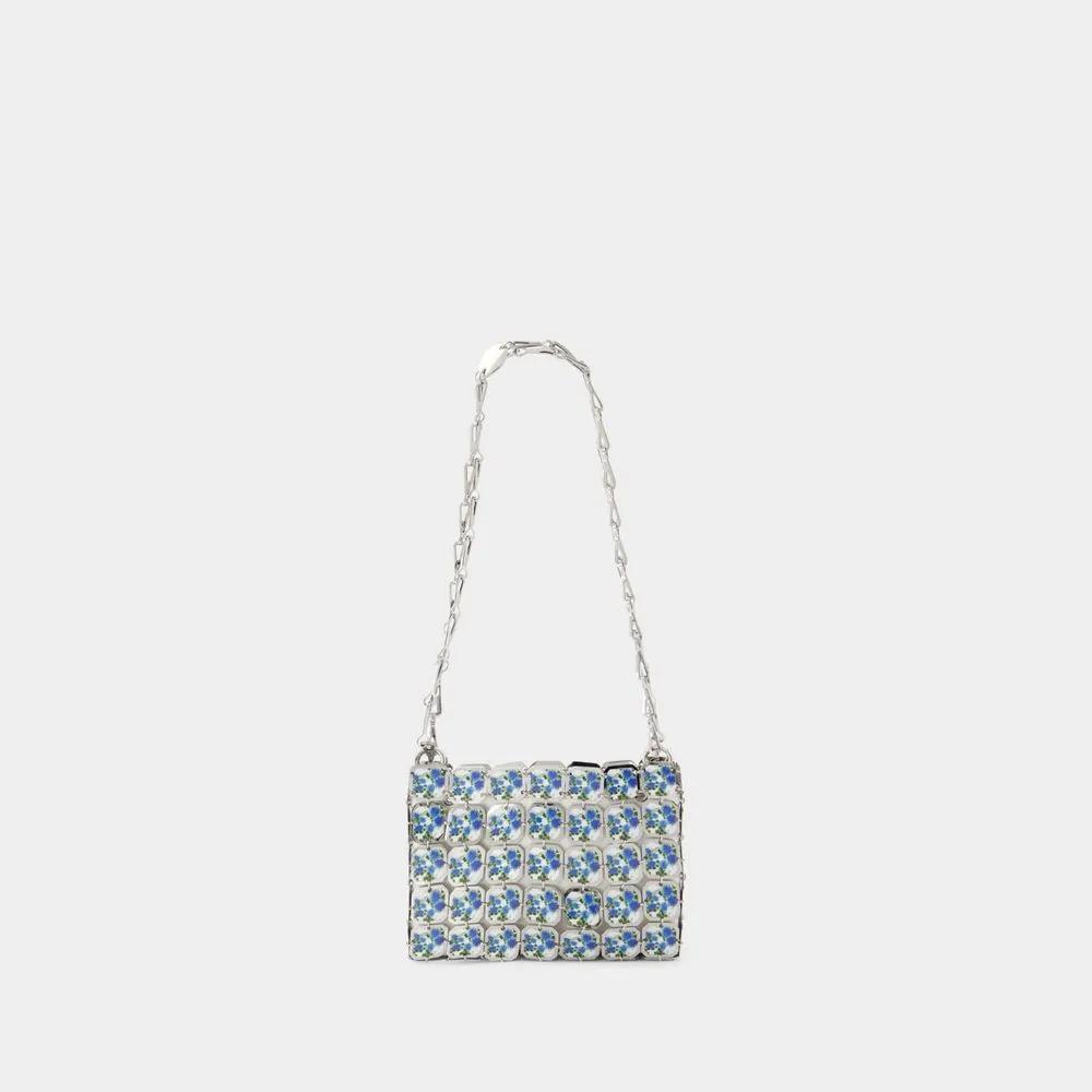 Paco Rabanne Metalen Portemonnee met Zilveren Bloemen Gray Dames