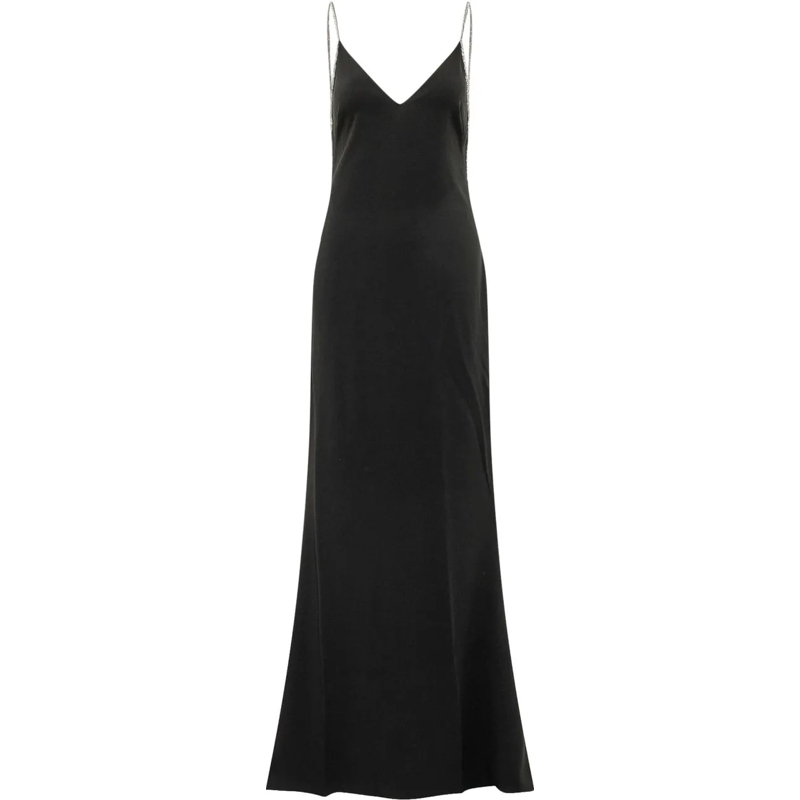 Tom Ford Maxikleid Abito Lungo da Sera con Spalline Sottili schwarz