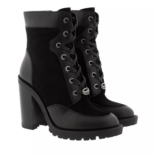 Coach Hedy Laceup Bootie Leather And Suede Black Enkellaars