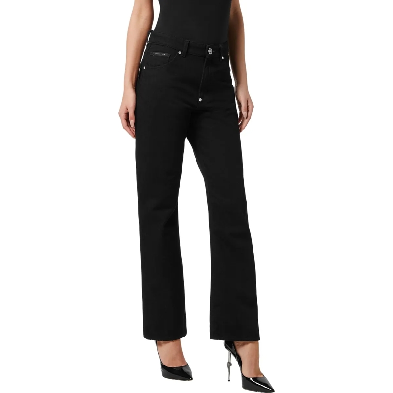 Philipp Plein Ausgestellte Jeans Straight Cut Hexagon schwarz(Image 3)