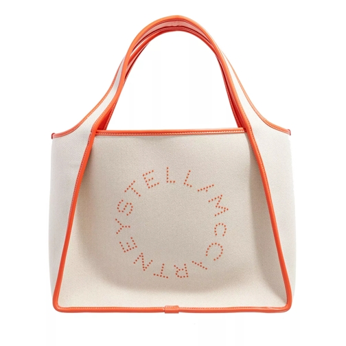 Stella McCartney Tote Salt & Pepper Canvas Bag Flame Boodschappentas