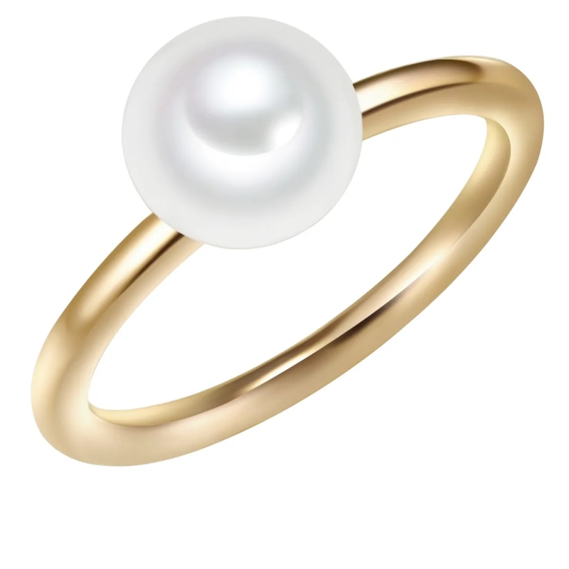 Valero Pearls Ring Sterling Silber Ring Süßwasser-Zuchtperle gold