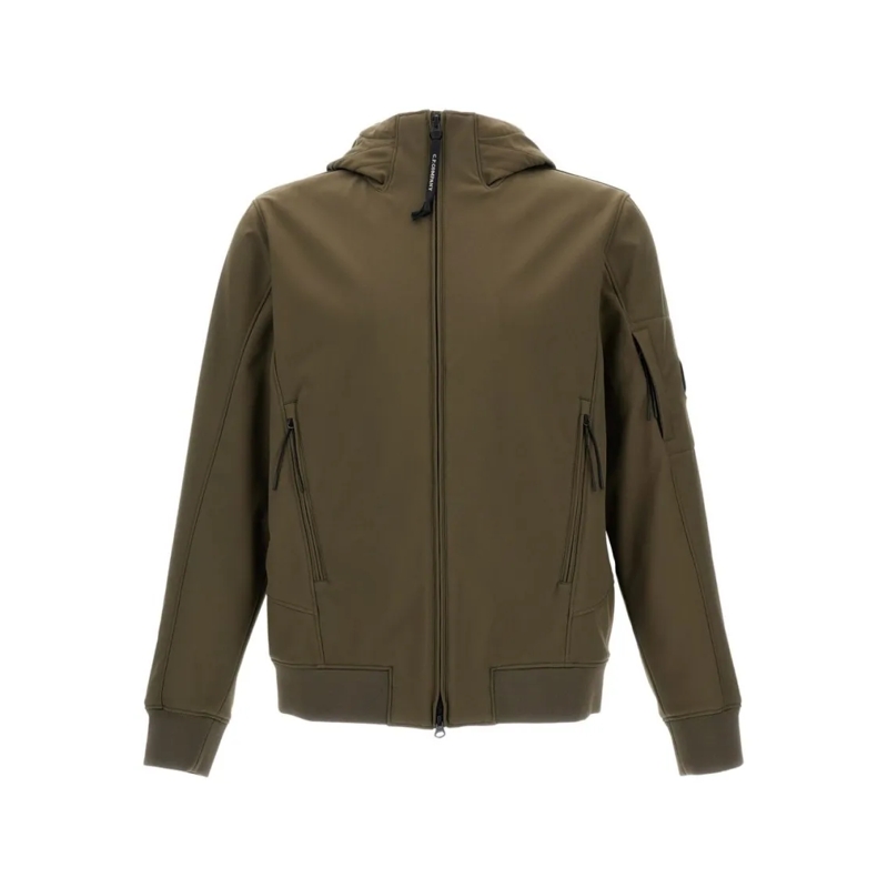 CP Company  Hooded Green Jacket With Iconic Lens Detail Green