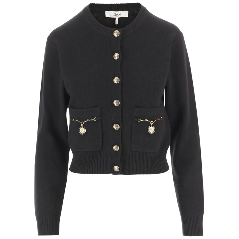 Chloé Strickjacke Elevated Wool And Cashmere Cardigan Black