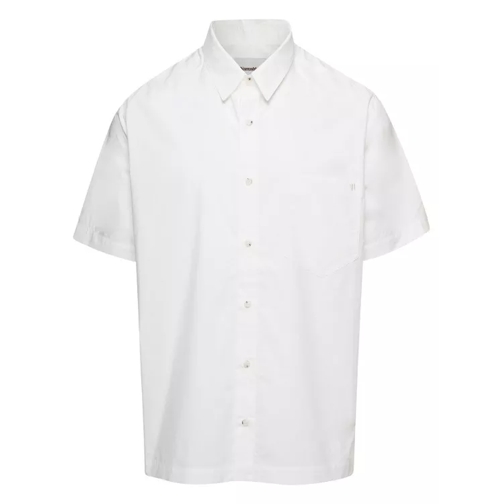 Nanushka Adam' White Short Sleeve Shirt With Tonal Letter E White 