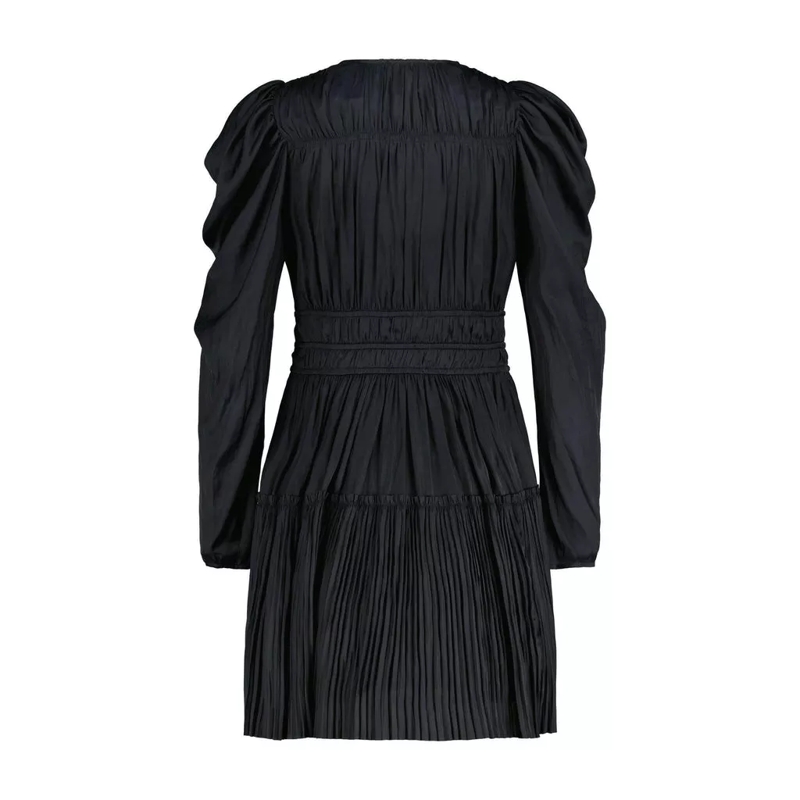 Ulla Johnson  Satinkleid Lu mit Plissee Schwarz (Image 2)