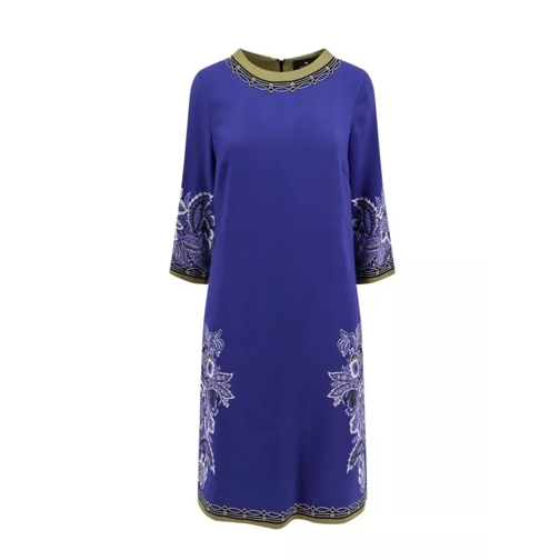 Etro Viscose Dress With Floral Print Blue 