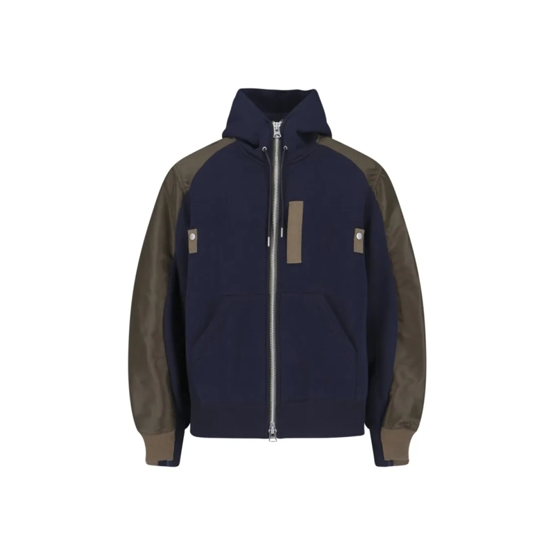 Sacai Blouson aviateur Patchwork Multicolour Jacket With Intricate Detail Multicolor