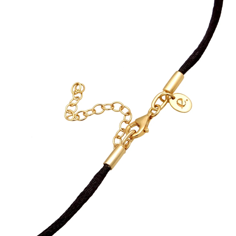 Elli Mittellange Halskette Halskette Satin Choker Layer Amazonit Mondstein 92 gold(Image 4)