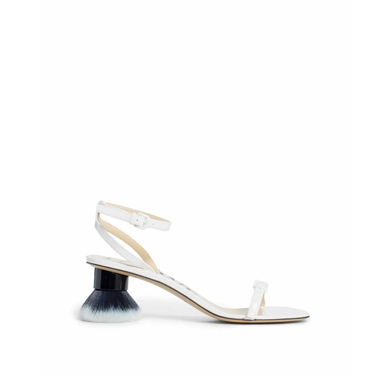 Loewe Sandalen Petal Brush Leather Sandals White