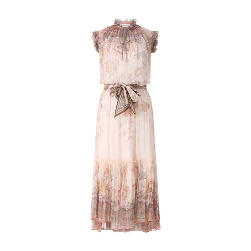 Zimmermann Maxi-jurk Kleid Alchemy mit Muster pink