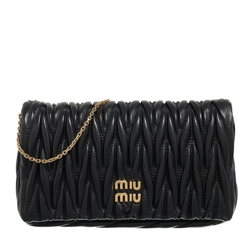 Miu Miu Crossbodytas Logo Matelasse Crossbody Bag Black