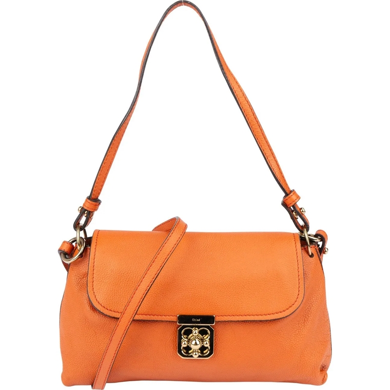 Chloé Sac à bandoulière Chloe Orange Leather Elsie Turnlock Shoulder Bag orange