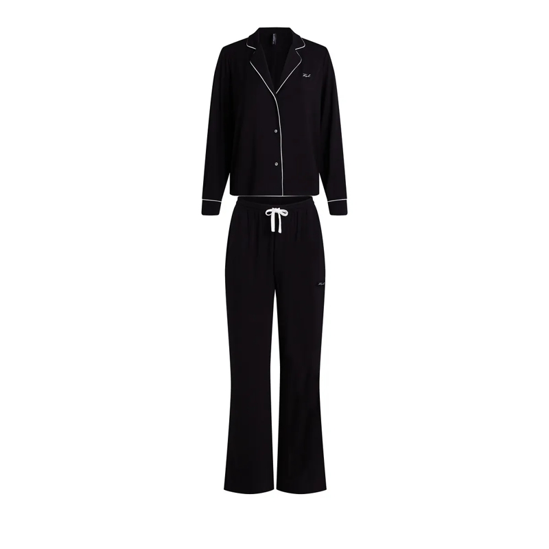 Karl Lagerfeld  Signature-Pyjama-Set schwarz