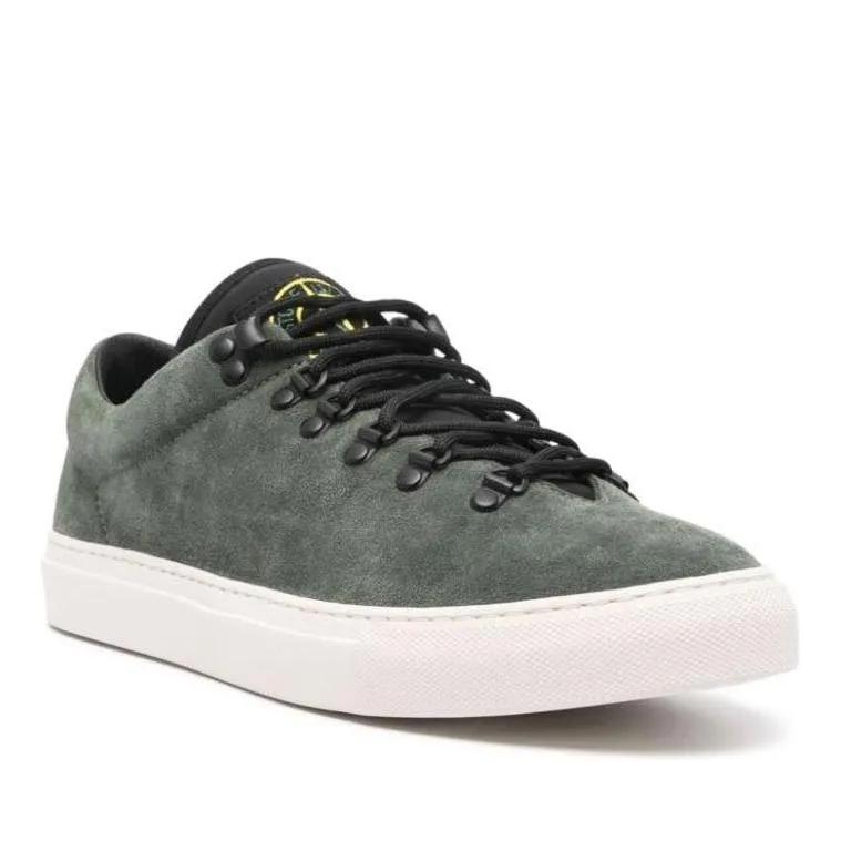 Stone Island Low-Top Sneaker - Compass-Motif Sneakers - Gr. 41 (EU) - in Grün - für Damen