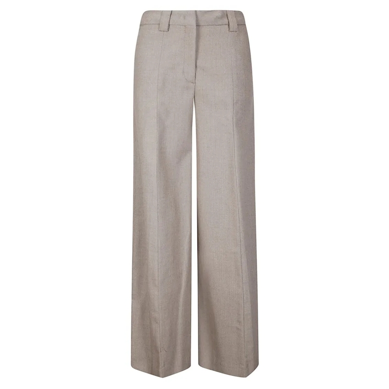 THE LATEST  Wide-Leg Trousers In Wool Blend Grey