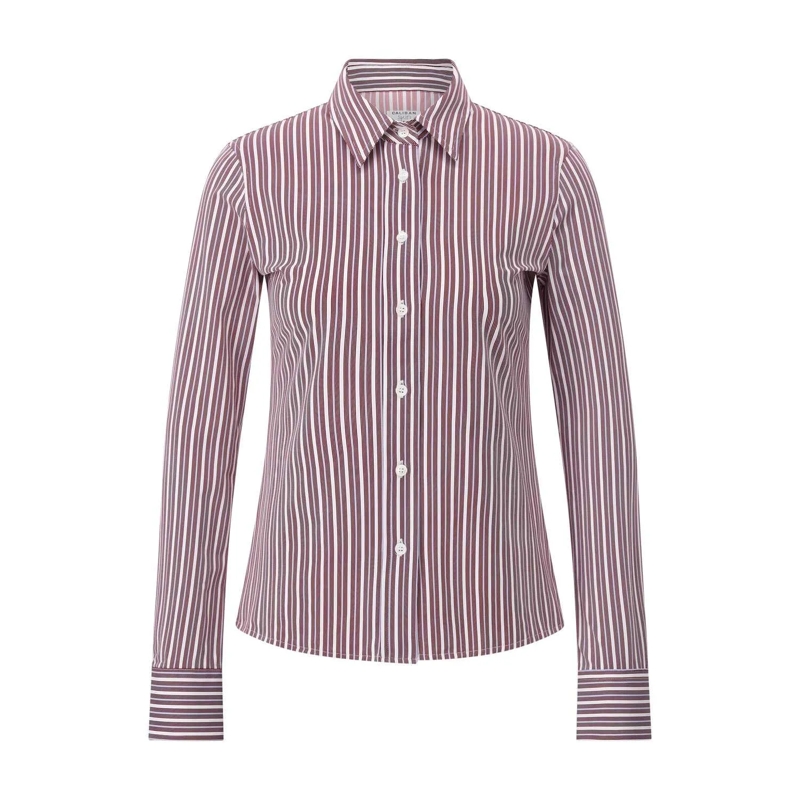 CALIBAN Bluse Elastische Hemdbluse Lila