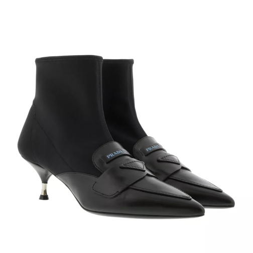 Prada Sock Boots Leather Neoprene Nero Stiefelette
