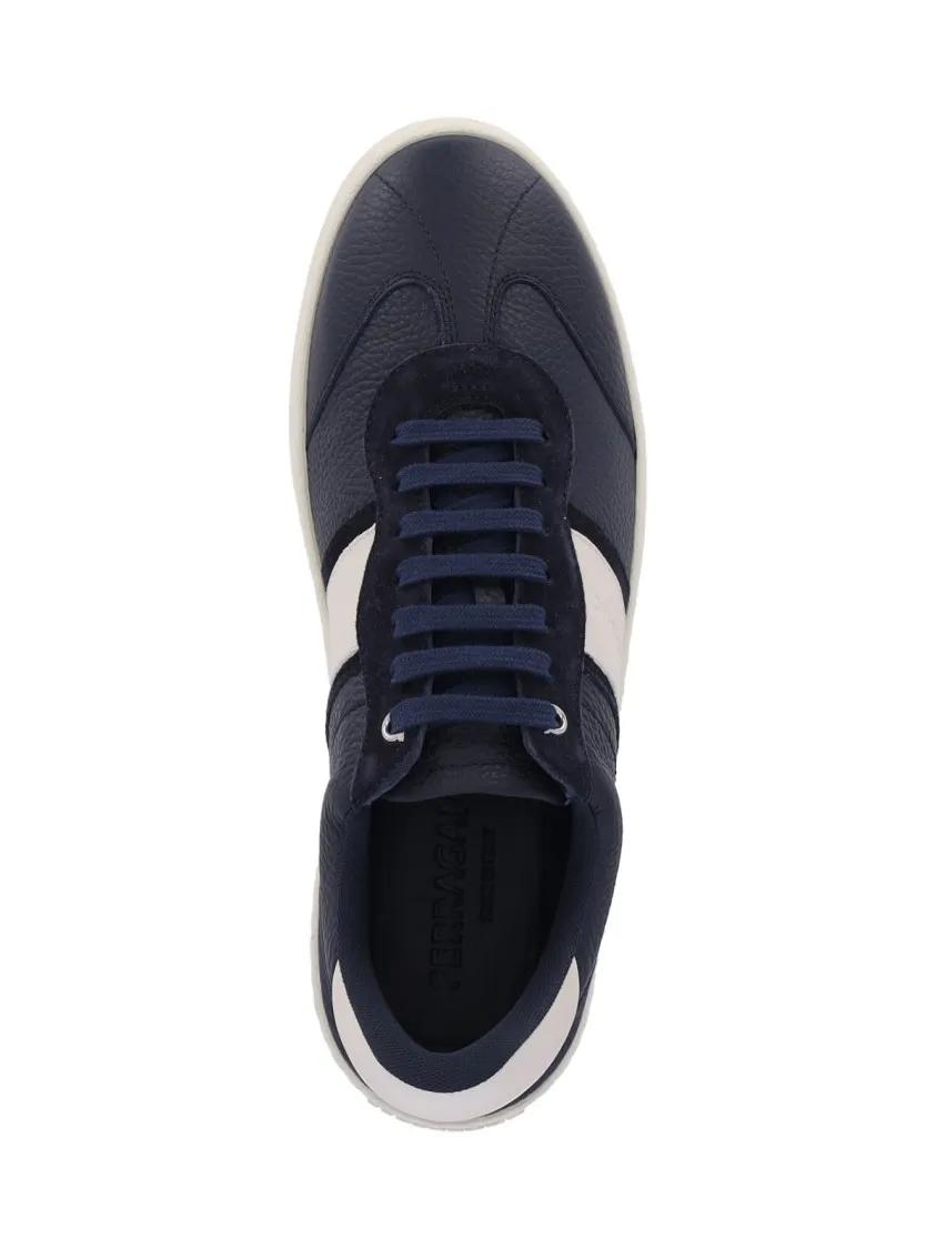 Thumbnail - Salvatore Ferragamo Low-Top Sneaker - Low-Top Blue Calfskin Sneakers - Gr. 6_5 - in Blau - für Damen