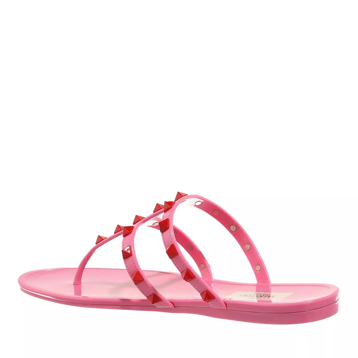 Valentino Garavani Sandalen Rockstud Thong Sandal in poeder roze