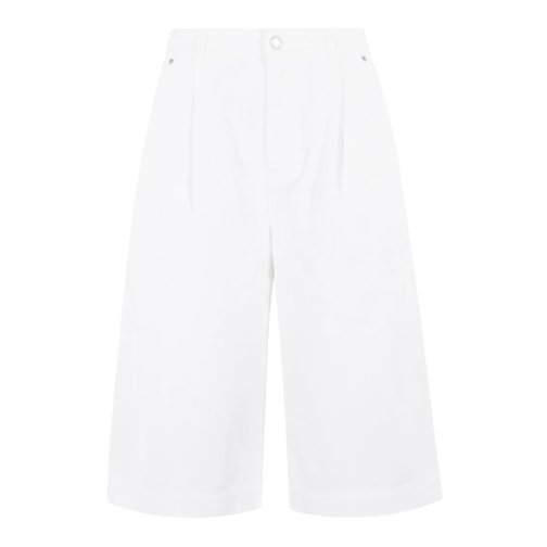 Moschino Short décontracté High-Waisted White Denim Bermuda Shorts White