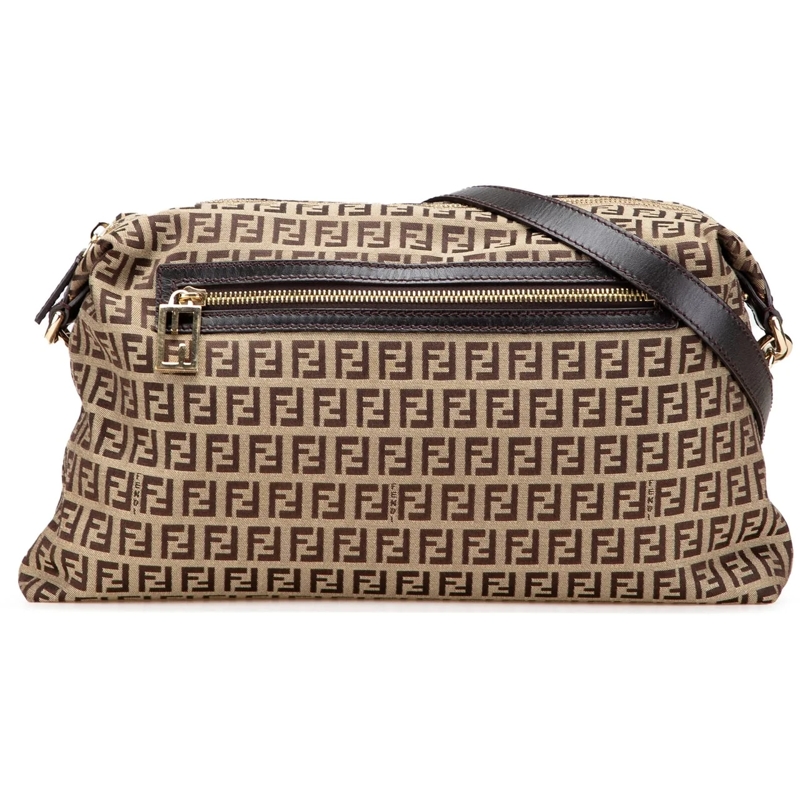 Fendi Schultertasche Zucchino Canvas Crossbody braun